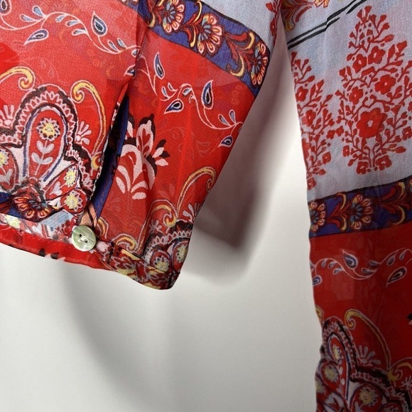 Fig And Flower‎ Anthropologie Sheet Tunic Boho Side Slits 3/4 Sleeved Size Small - Picture 4 of 12